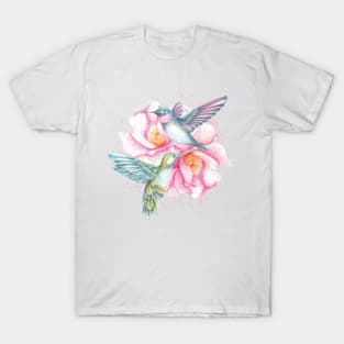 Hummingbirds on flowers T-Shirt